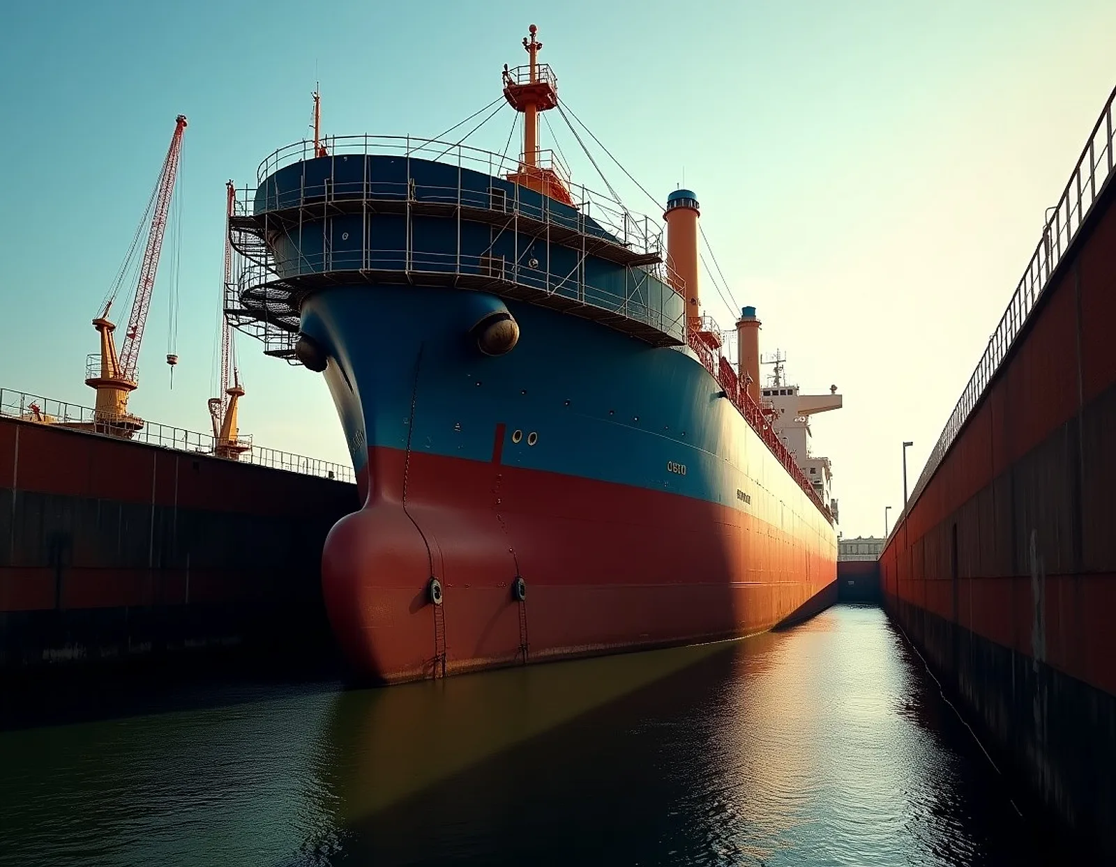Ship in dry dock
